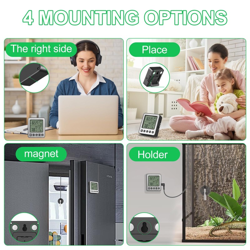 Refrigerator Thermometer Digital Freezer Thermometer Fridge Thermometer with Extra Sensor