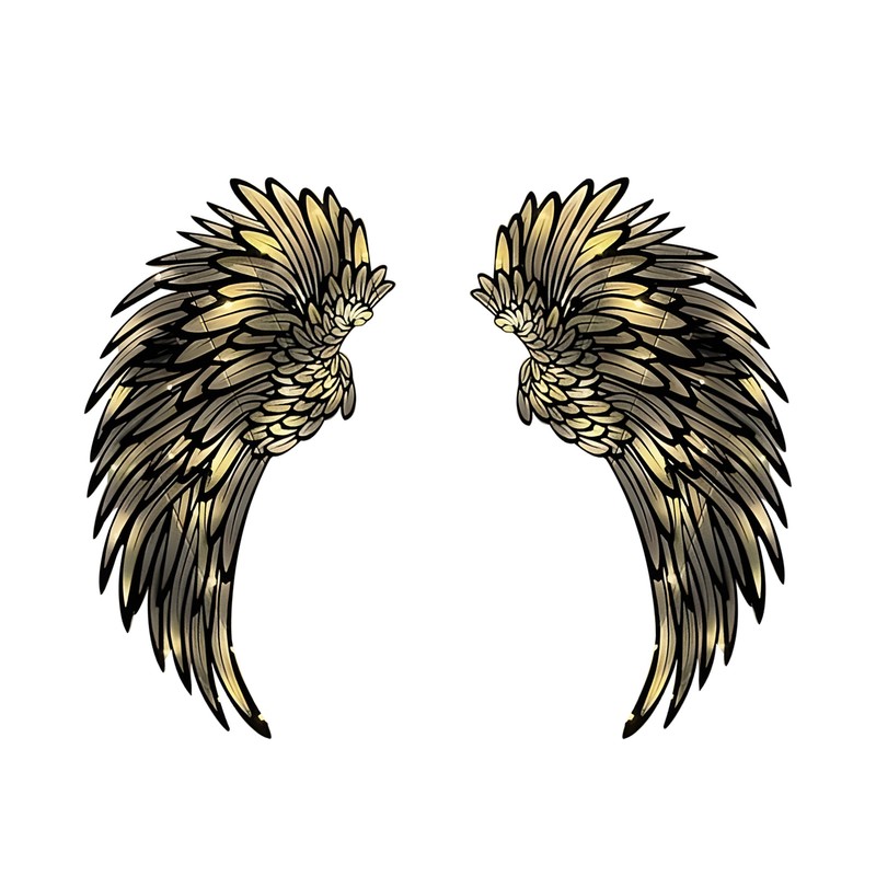 1 Pair Angel Wings Metal Mural Wall Sculpture Decor for