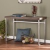 Southern Enterprises Nolan, Console Table, Weathered Burnt Oak/Chrome