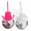 Grupo Carnavallia 2 Vaso Bola Disco Sombrero Texano Blanco Rosa