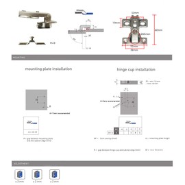 LIKERAINY 90Deg Short-arm Inset Blind Corner Hinge Ø 26mm H0 Without Damper for Cabinet Door Stud Hinges for Cupboard Wardrobe Doors Pack of 8 Pieces
