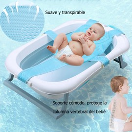 Red de Soporte para el Asiento de Baño del Bebe,con Soporte de Seguridad en Las Cinco Esquinas,Malla de Ducha para La Bañera, Asiento de baño Antideslizante Cómodo y Ajustable para el Bebes