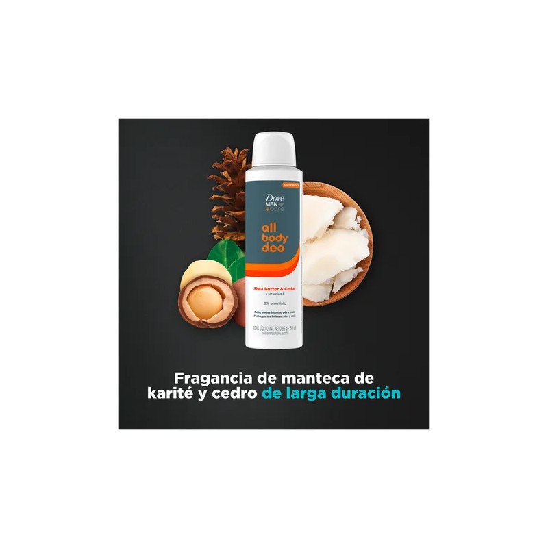 Desodorante Corporal en Aerosol Dove Shea Butter & Cedar 150