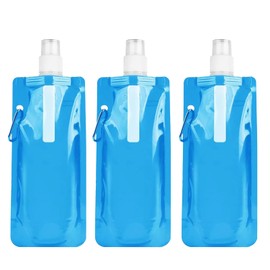 CZNBZIU Foldable Water Bottles, Foldable Drinking Bottle, Reusable BPA-Free Water Bottle, Flexible Collapsible with Clip for Outdoor Sports, Travel, Cycling, Pack of 3