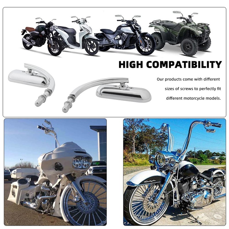 goodfitment - Chrome Oval Shape Motorcycle Mirrors,Upgrade Rearview Motorcycle Mirrors