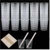 Transparent Scale Cups,Plastic Graduated Cups, 50pcs 30ml Plastic Graduated Cups