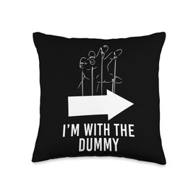 Ventriloquist I'm With Dummy Puppetry Puppet Lover Graphic Throw Pillow