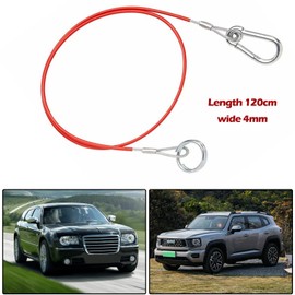 2 Pack Breakaway Cables, 4 mm Trailer Caravan Break Away Cable with Carabiner Threaded Hook Heavy Duty Burst Ring, Trailer Brake Safety Cable, Towing Coupling Safety Handbrake Emergency Cable