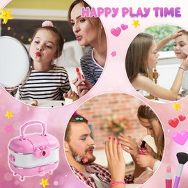 Kids Makeup Sets for Girls 59pcs Real Washable Make Up Set Starter Kit Children Princess Play Games Toys Christmas Birthday Gifts for Age 3 4 5 6 7 8 9 10 11 12 Year Old Girl