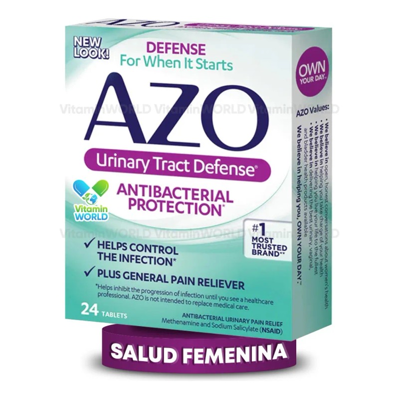 Defensa Antibacterial Del Tracto Urinario Azo® | 24 Tabletas Sabor