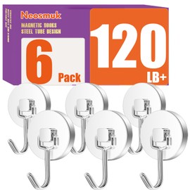 Neosmuk Magnetic Hooks, Cruise Ship Essentials, 120lb+ Swing Swivel Heavy Duty Magnetic Hooks for Cruise Cabins, Refrigerator, Grill, Hanging, and Travel,Extra Strong Must-Haves, Silver.