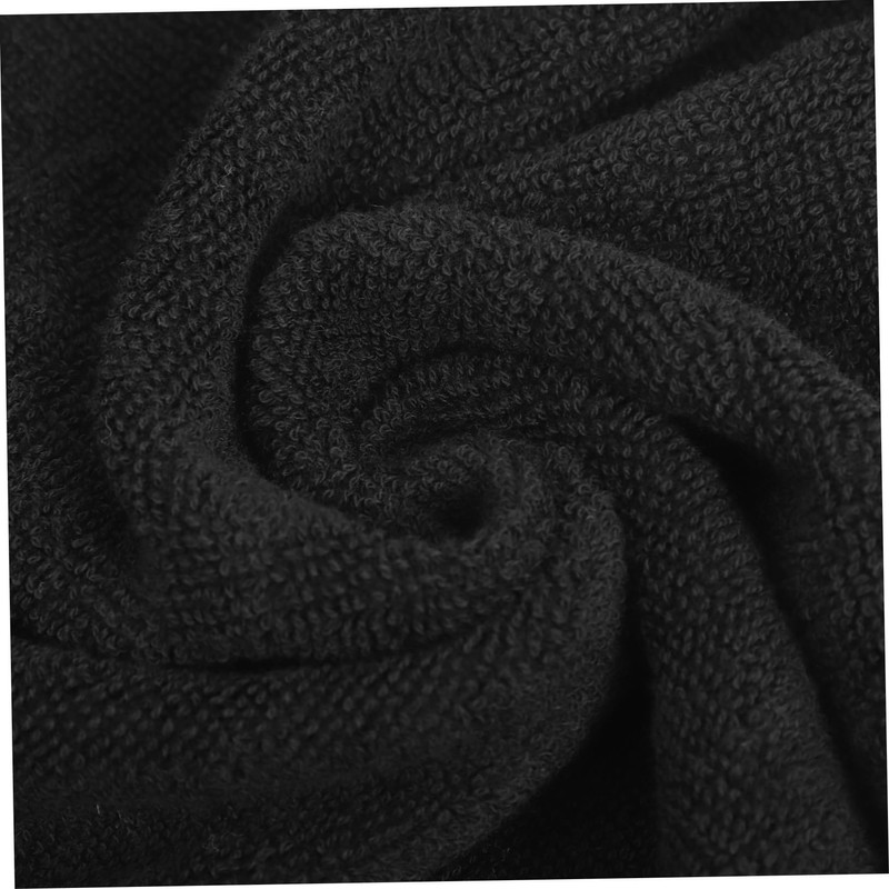 BIUDECO 2pcs Pure Cotton Black Hair Towel Quick Dry Soft