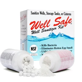 WELL SAFE Well Sanitizer Kit - Water Purification for Wells, Storage Tanks & Cisterns - Improves Well Water Smell and Taste - Easy to Use - USDA Food Grade Sanitizer and Well Water Treatment