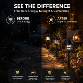 Solar Bug Zapper Lights for Outdoor Use – Waterproof Mosquito Lamp for Garden, Patio & Backyard
