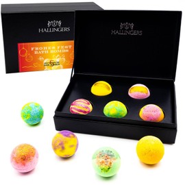 Hallingers Frohes Fest - Bath Bombs - Orange - Christmas 5 Bath Bombs Gift Set with Five Bathbombs as Christmas Gift (Set) - Fill Advent Calendar Novelties & Advent Calendar | Gebu