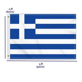 2×3 FT Greece Flag, Medium 60×90 150D Greek Outdoor Banner,Double Side Printing American Decor For Patio Garden With Brass Gromment