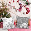 Lanpn White and Grey 45x45 Christmas Pillow Covers Set of