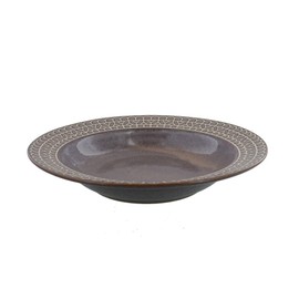 EAST table Rim Soup Plate, 9.3 inches (23.5 cm), Lace Pattern, Brown