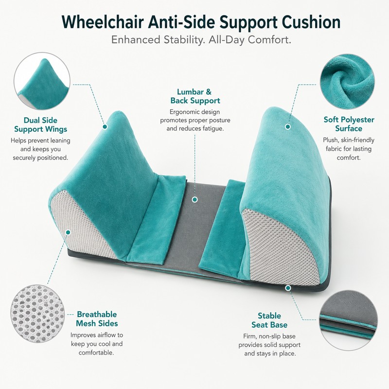 Wheelchair Side Support Pillow for Posture – Polyester Back Cushion
