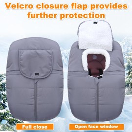 flower frail Winter Baby Car Seat Cover - Keep Babies Warm Carseat Bunting Bag - Blanket for Newborn Infant - Cold Weather Insulated Windproof Carrier Canopy for Travel (Grey)