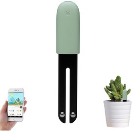 Medidor de humedad del suelo, monitor de agua de plantas, detecta automáticamente humedad, temperatura, luz, fertilidad, se puede conectar al teléfono móvil a través de Bluetooth, sensor higrómetro para plantas de interior, para HHCC (verde, 1 unidad)