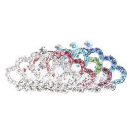 Beavorty Elegant Crystal Crown Tiara for Women Small Tiaras Hair Gems Wedding Headpiece Mini Crown Bridal Accessory