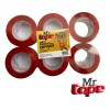 Cinta Adhesiva Acrílica Rojo 48mmx150m Pack 6 Mr Tape Polipropileno