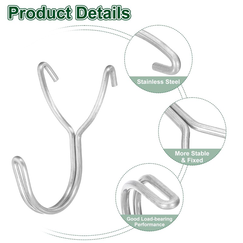 sourcing map 10Pcs Pegboard Hooks, Stainless Steel 1.3 Inch Spacing