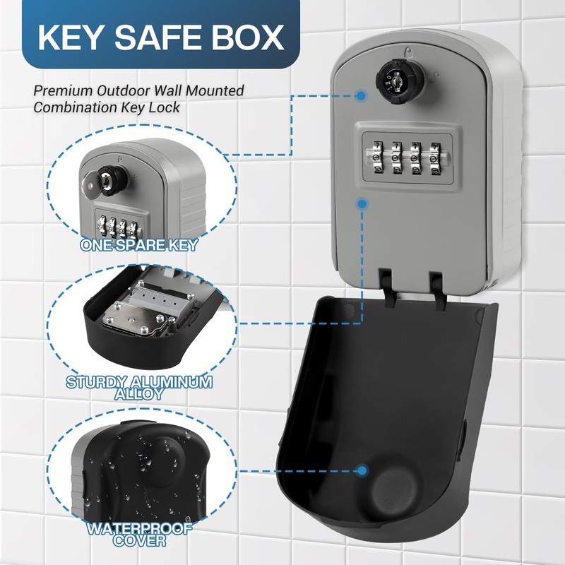 NBYT Portable Combination Lock keybox, Forgotten code can be found,For