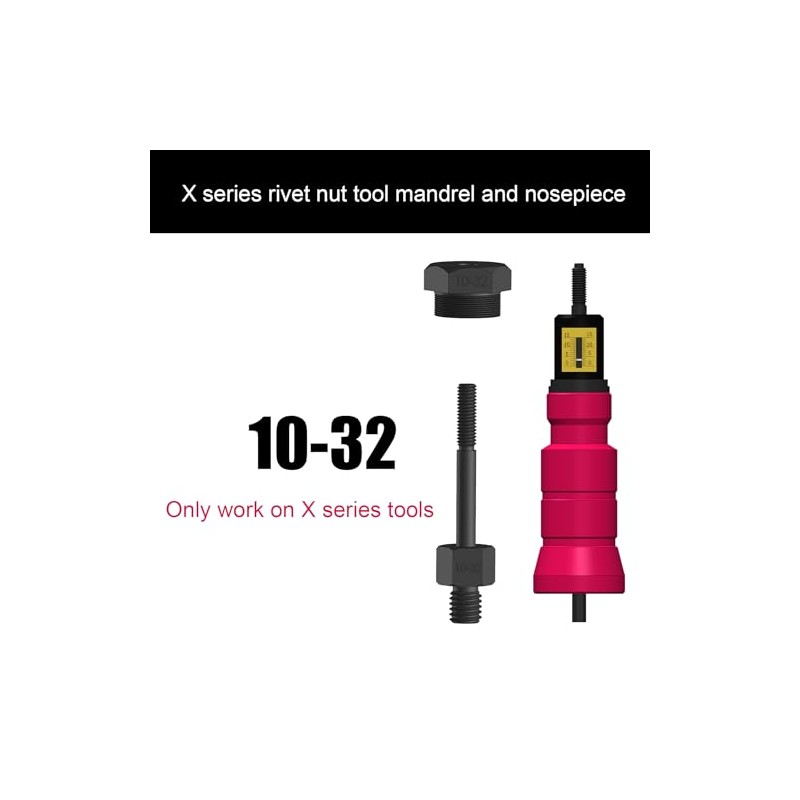 CORWIN X1S Rivet Nut Drill Adaptor Replacement Mandrel and Nosepiece
