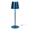 Bloomingville Metal LED Rechargeable Table Lamp with Touch Sensor, Navy