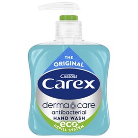 Carex Antibacterial Hand Wash Derma Care Original and Aloe Vera Set 2 x 250ml Eco Refill System Bottles