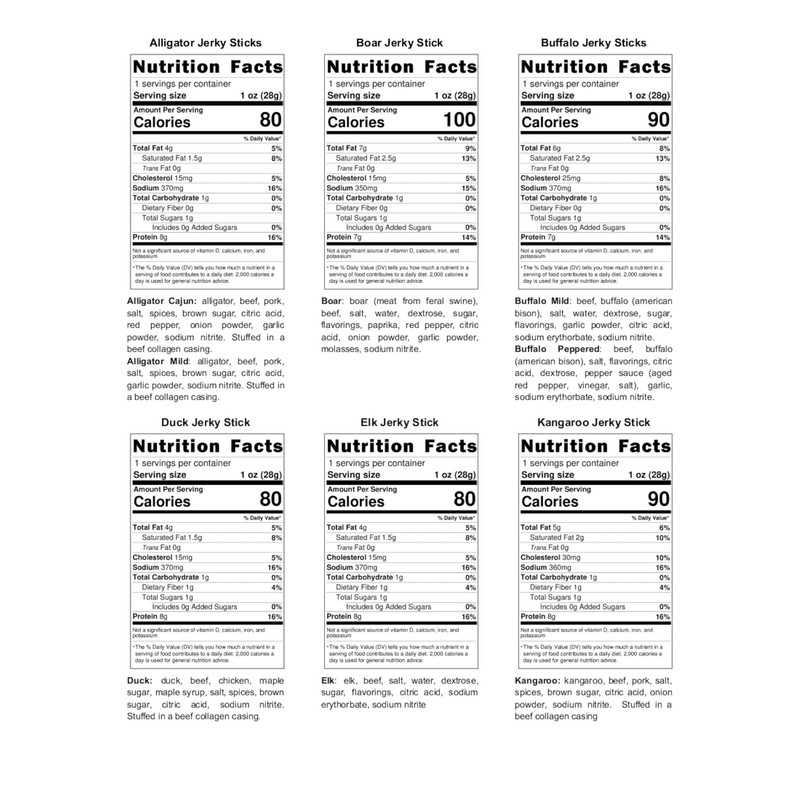 Buffalo Bob's Wild Game Meat Snacks Variety Pack (14 Items)