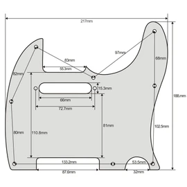 Guitar Anatomy - Brushed Aluminium Telecaster Electric Guitar Pickguard - Vintage Gold