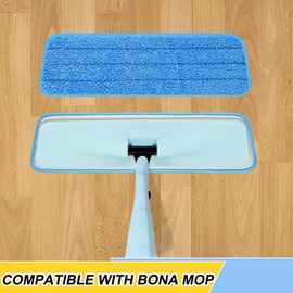 3 Pack 16.5 inch Reusable Mop Pads Microfiber Spray Mop Replacement Heads for Wet/Dry Mops Compatible with Bona Floor Care System (Blue)