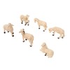 6Pcs Miniature Sheep Figurine Durable Resin Hand Painted UV Protection