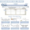 TVWOO Acrylic Crystal Silver Curtain Rod 18-45",Clear Bling Diamond Finials