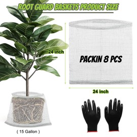 15 Gallon Root Guard Gopher Baskets Proof Stainless Wire Steel Underground Barrier, Gophers Moles Voles Mesh Baskets Protect Plant Roots Tubers Trees Flowers Crops (8 Pcs 15 Gallon)