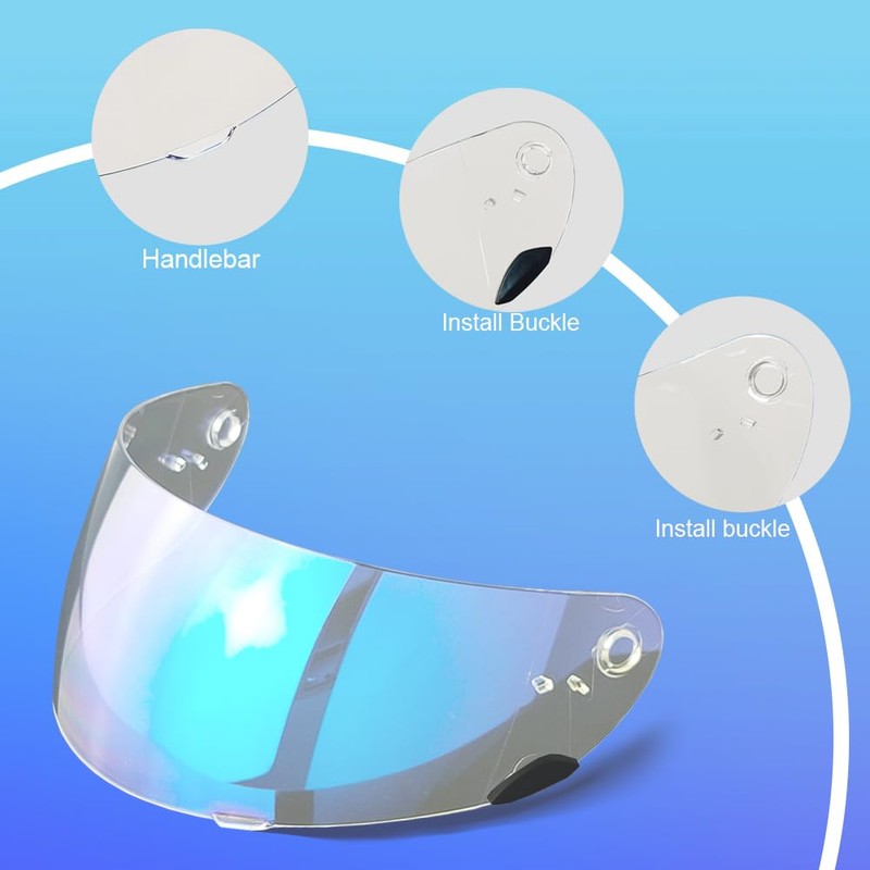 Qualifier Helmet Visor for Bell Star/Vortex/RS-1/RS-2/Revolver/Qualifier DLX,Click Release Shield Uv