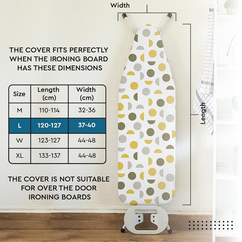 Encasa XO Ironing Board Cover and Pad 54"x15" - Thick