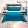Colchas Elefantito Edredon King Size Ligero Capitonado Bellagio Azul Geometrico