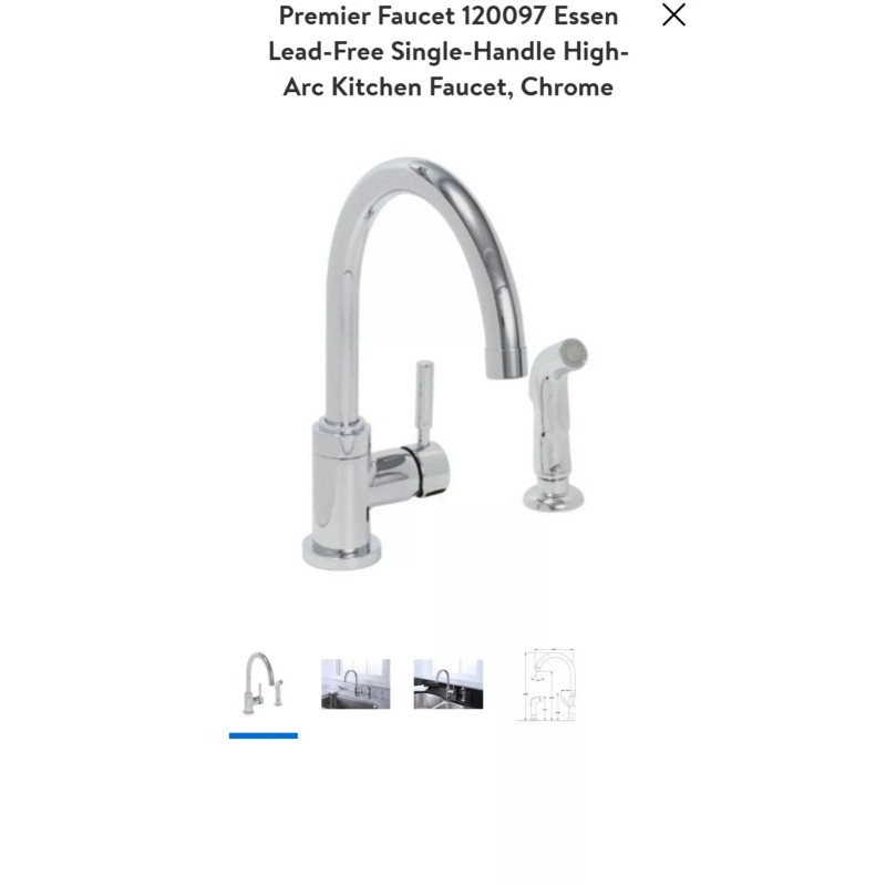 Premier Faucet 120097 Essen Lead-Free Single-Handle High-Arc Kitchen Faucet,...f