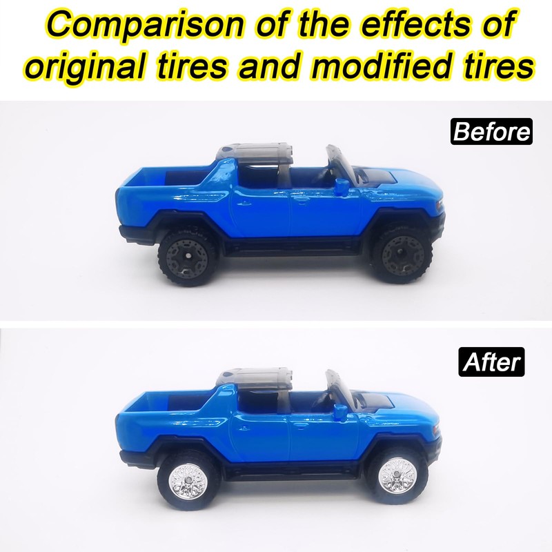 6 Set Wheels and Tires Kit Simulation 1/64 Model Trucks