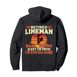 Funny Retired Lineman Gifts Hoodie For Men Dad Grandpa