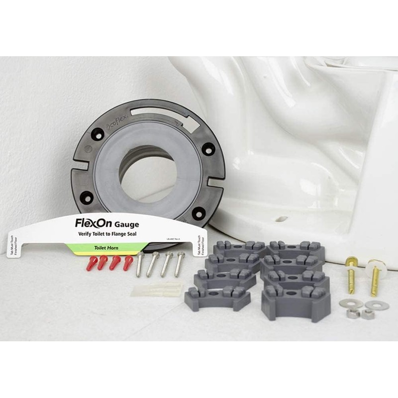 FlexOn 4-Inch Toilet Flange Repair Kit, No-Wax Commode Flange with