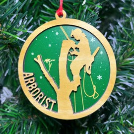 Arborist Christmas Ornament 2024, Tree Arborist Christmas Hanging Ornament, Tree Cutter Ornament Decoration, Christmas Keepsake Gift For Tree Trimmer, Arborists Gift for Logger Lumberjack Tree Surgeon