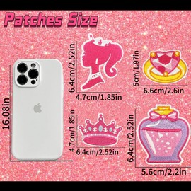 14PCS Pink Embroidered Iron On Patches, Cute Patches Sew On Repair Embroidered Applique Patches for Hats,Jacket, Chothes, Backpacks-DIY Crafts Gift for Girl