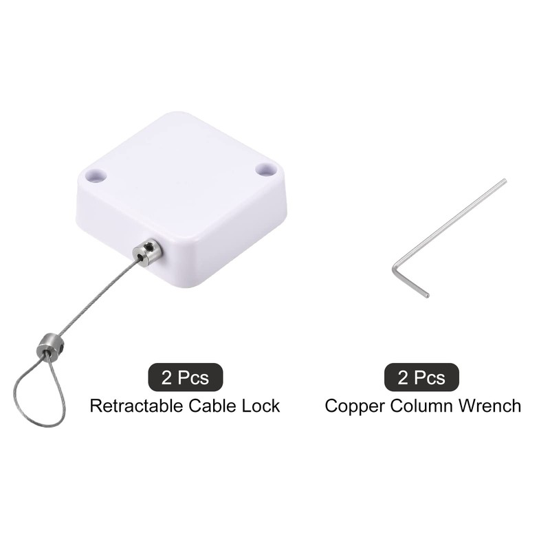 MECCANIXITY Retractable Cable Lock with Self-Adhesive, Remote Control Security Lock