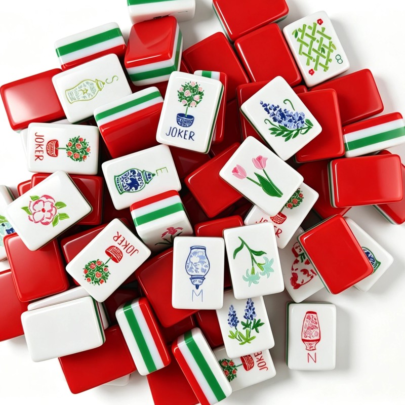 Stock, 160 Acrylic Mahjong Tiles, Custom 4-Layer American Mahjong Set,