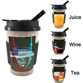 YIGOGOYI Portable Coffee Cup with Ceramic Bowl & High-Temperature Silicone, Fashion Design For Concealed Gatherings (Grey2)